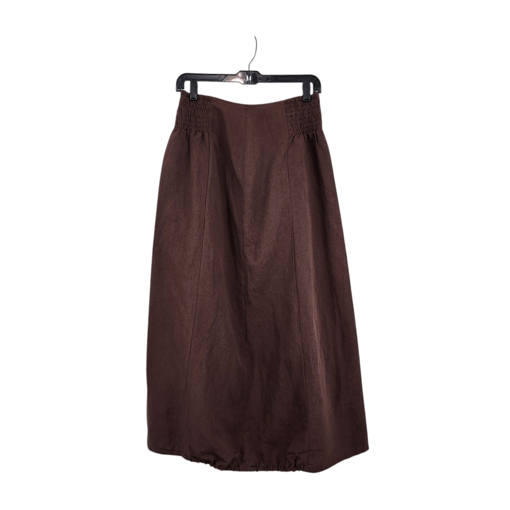 Lilith Vintage Women's Linen Blend Pinstripes A-Line Midi Skirt - S
